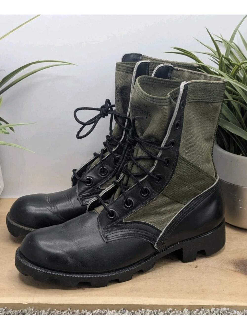 Vintage US Military Vietnam Era Jungle Boots Men's Size 6.5R